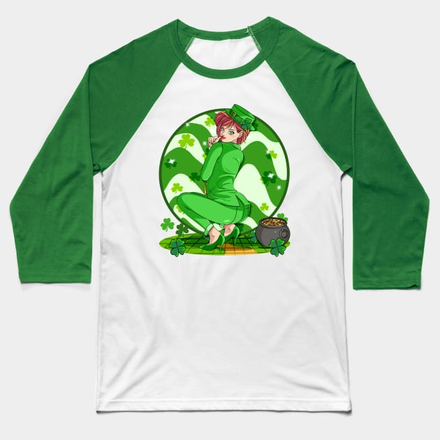 Sexy Leprechaun Girl St Patricks Day Irish Lass Pride Baseball T-Shirt by Noseking